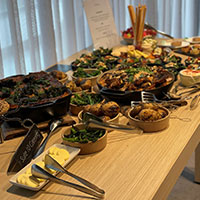 Food catered at the pre-function room at Collins Square