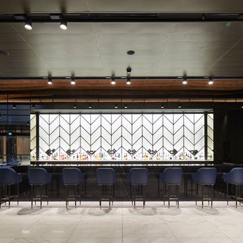 The entranceway and bar at the Collins Square Business and Events Centre