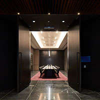 The entrance to the wine room at Collins Square