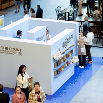 People walking in the retail space at Collins Square