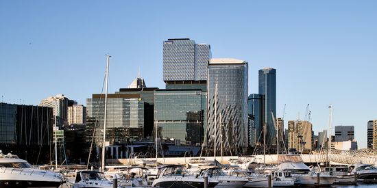 The towers of Collins Square seen from across the Yarra River